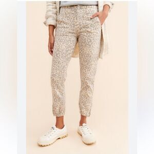Paige Women's Mayslie Leopard Denim Joggers size 24